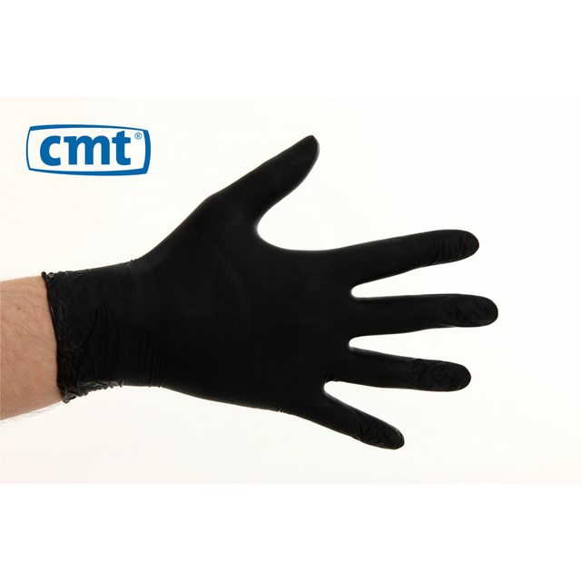 Gloves Soft Nitrile black Medium Powder Free CMT 1302