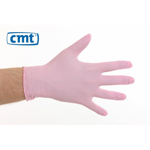 Gloves Soft Nitrile pink Medium Powder Free CMT 1402