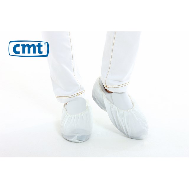 Shoecover Non woven white 40 x 16,5 cm White PE Sole CMT H06700